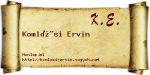 Komlósi Ervin névjegykártya