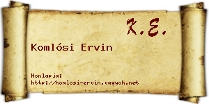 Komlósi Ervin névjegykártya