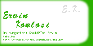 ervin komlosi business card